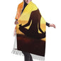 Yoga Meditation Scarf for Women Winter Warm Scarves, Cashmere Feel Tassel Fashion Scarfs, Pashmina Shawl and Wraps
