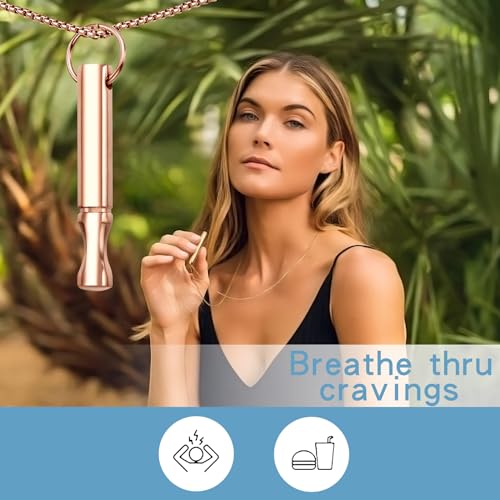Mindfulness Breathing Necklace Stress Relief Pendant Stainless Steel Anxiety Breathe Necklace for Women Men