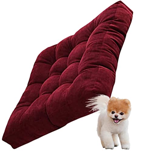 Square Meditation Pillow for Seating on Floor,Solid Thicken Futon Pillow Seat Floor Cushion for Yoga Corduroy Chair Pad (Wine Red 55cm/22in(Set of 1)) - color: Wine Red, size: 55cm/22in(Set of 1)