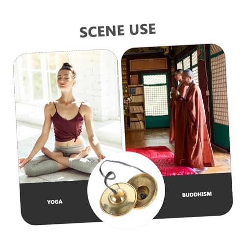 Meditation Bell Copper Cymbals for Yoga and Mindfulness Portable Design for Easy Use for Meditation Sound Therapy and Spiritual Practices
