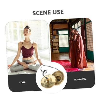 Meditation Bell Copper Cymbals for Yoga and Mindfulness Portable Design for Easy Use for Meditation Sound Therapy and Spiritual Practices