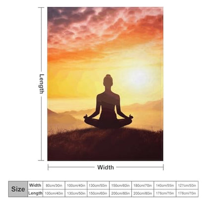 Yoga Meditation Soft Throw Blanket for Couch Lightweight Flannel Blanket for Sofa Couch Throw Bed Warm Cozy Decorative Blankets Fall Winter Decor 60"x80" - size: 60"x80"