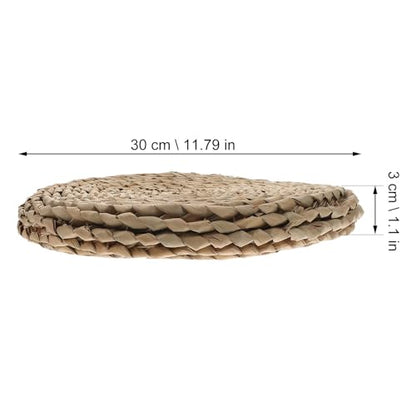 UKCOCO Double-Layer Woven Meditation Cushion 30x30cm Thick Straw Tatami Floor Seat Pad Yoga Sitting Pillow for Adults Home Cushion