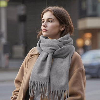 Winter Scarf for Women Pashmina Shawls and Wraps for Evening Dresses Wedding Party Bridesmaid Warm Long Scarves Shawl - color: Grey