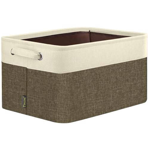 BALEINE 1 Pack Fabric Closet Storage Bins for Shelves, Linen Closet Organizers and Storage, Decorative Baskets for Organizing, Shelf, Clothes, Home, Office (Brown, 17''x13''x10.5'') - color: Brown, size: 1PCS/X-Large-17x13x10.5