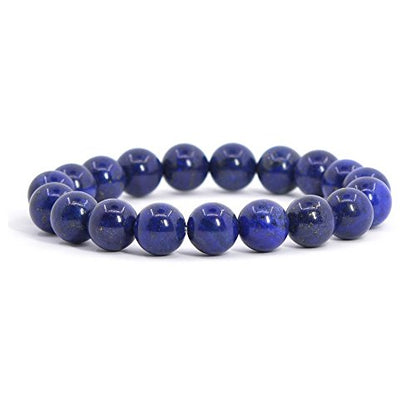 Justinstones Gemstone Crystals Chakra Beads Bracelet Crystal Healing 10mm Round Stretchable Bracelet for Her Gift - color: Lapis