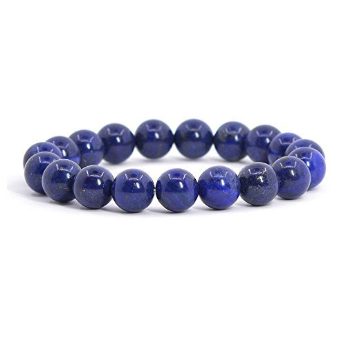 Justinstones Gemstone Crystals Chakra Beads Bracelet Crystal Healing 10mm Round Stretchable Bracelet for Her Gift - color: Lapis