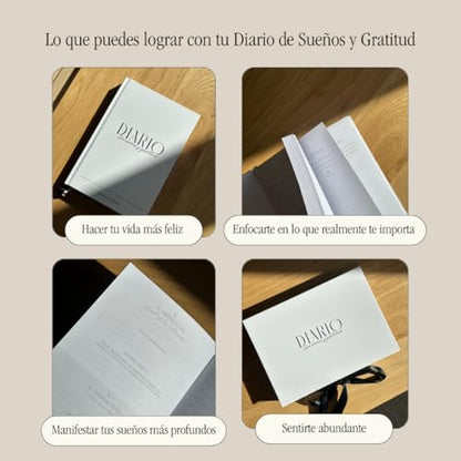 Daily Gratitude Journal & Dreams Planner (Spanish Edition) | Undated 2-in-1 | For Mindfulness, Purpose & Success | Includes Mirror for Affirmations & Luxury Gift Box – Stay present while achieving your dreams - Diario de Sueños y Gratitud