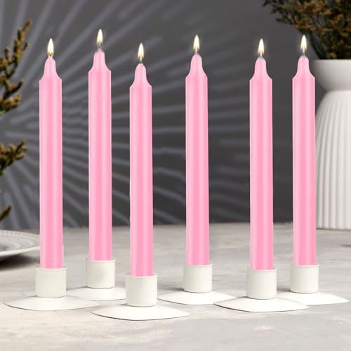 24 Pack Pink Spell Chime Candles – Premium Mini Unscented Taper Candles for Rituals, Prayer, Meditation, Altar, Spells – 4" Tall – Ideal for Witches & Spiritual Practices - color: Pink