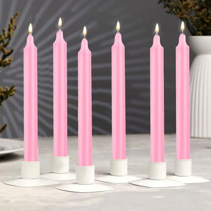 24 Pack Pink Spell Chime Candles – Premium Mini Unscented Taper Candles for Rituals, Prayer, Meditation, Altar, Spells – 4" Tall – Ideal for Witches & Spiritual Practices - color: Pink