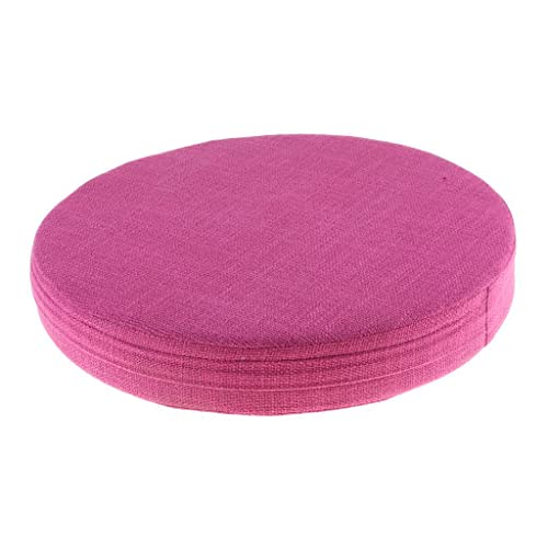 6cm Portable Round Yoga Meditation Cushion - Weight Breathable Linen, Perfect for Home and Outdoor Exercise - Rose