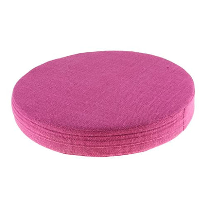 6cm Portable Round Yoga Meditation Cushion - Weight Breathable Linen, Perfect for Home and Outdoor Exercise - Rose