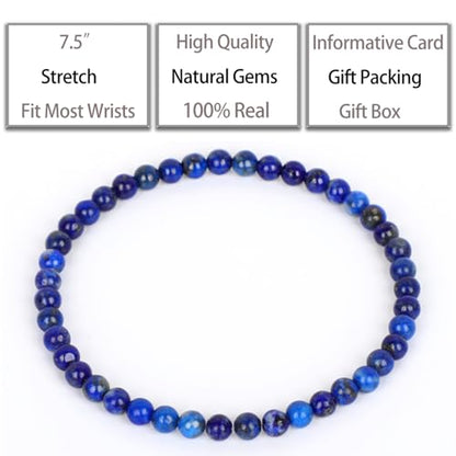 Handmade Healing Bracelet, Natural Gem Stone Crystal Elastic Bracelet