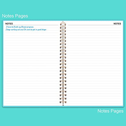 Fitness Planner for Women & Men - A5 Workout Log Book/Exercise Log to Track Weight Loss, Gym, Bodybuilding Progress - Daily Health & Wellness Journal, 5.8X8.25 In Workout Book - style: Teal