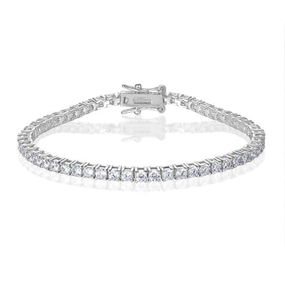 2.5mm Tennis Bracelet, 2.5mm Thin 18K White Gold Plated Cubic Zirconia Tennis Bracelet for Women - color: White Gold Plated, size: 2.5mm 8 inch