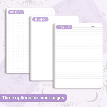 Blank Journal for Women Men, 192 Pages A5 Notebook Journal, Hardcover Notebook with 100Gsm Thick Pages, Leather Note Book for Writing, Travel, Business, Office, Prayer 5.7 x 8.3, Light Purple - color: Light Purple, style: Plain