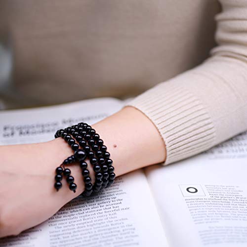 108 Beads Obsidian Stone Mala Bracelet Necklace - style: 8mm Onyx