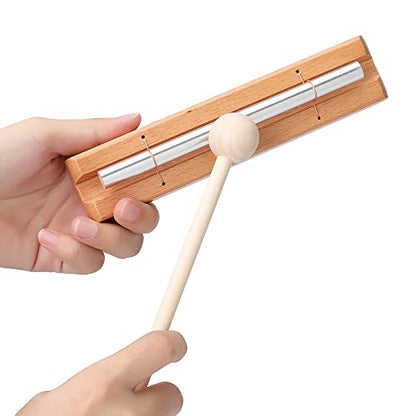 Vilihkc Energy Chime Percussion Hand Bell Meditation Chimes Teacher Tools Reminder Tuned Energy Chimes Music Instrument with Mallet for Classroom Prayer Yoga Music Gift(1 Tone) - color: 1 TONE