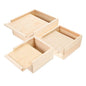 3Pcs Wooden Storage Box Minimalist Design with Slide Top for Jewelry Crafts and Keepsakes Natural Grain Decorative Organizer