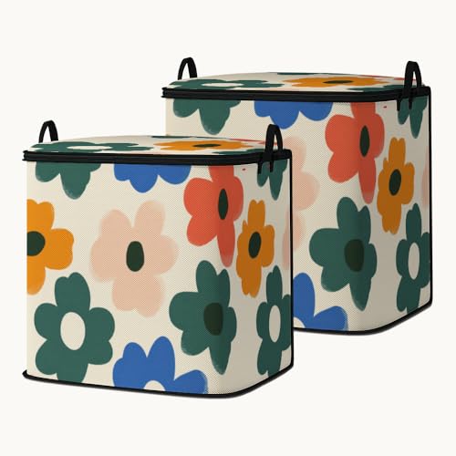 2pcs closet organizers and storage under bed,clothing blanket sweater sheet bedding comforter duvet quilt pillow toy storage bags with lids,dorm room essentials for containers 95L - color: 55