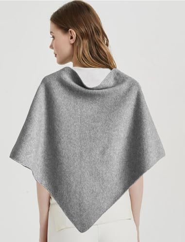 Shawl Wraps For Women,Womens Knitted Knotted Shawls Wool Cashmere Shoulder Top Sweater Shawl Scarf for Fall Winter - color: Black Gray