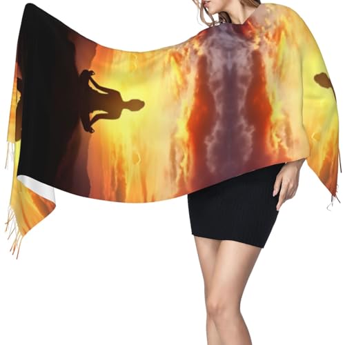 Yoga Meditation Scarf for Women Winter Warm Scarves, Cashmere Feel Tassel Fashion Scarfs, Pashmina Shawl and Wraps