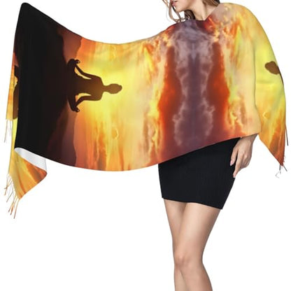 Yoga Meditation Scarf for Women Winter Warm Scarves, Cashmere Feel Tassel Fashion Scarfs, Pashmina Shawl and Wraps