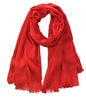 Women's Cotton Scarves Lady Light Soft Fashion Solid Scarf Wrap Shawl - color: Big Red
