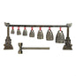 Antique Chinese Percussion Chime Instrument, Chinese Musical Bronze Meditation Percussion instrument with 7 Decorated Bell for Home or Office Decoration and Gift-