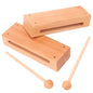 2 Set Solid Wood Rhythm Block with Mallet - Durable Musical Percussion Instrument, Fit for Musical Wood Block for Adults - Versatile Hand Percussion with Natural Acoustic Resonance