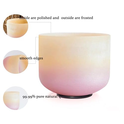Hye-eun Sunset Crystal Singing Bowls Set 7-12 Inch 432hz Singing Bowls Meditation Sound Bowls Set of 7 with Carrying Case for Yoga Sound Healing - color: 7-12inch 432hz Sunset 7pcs