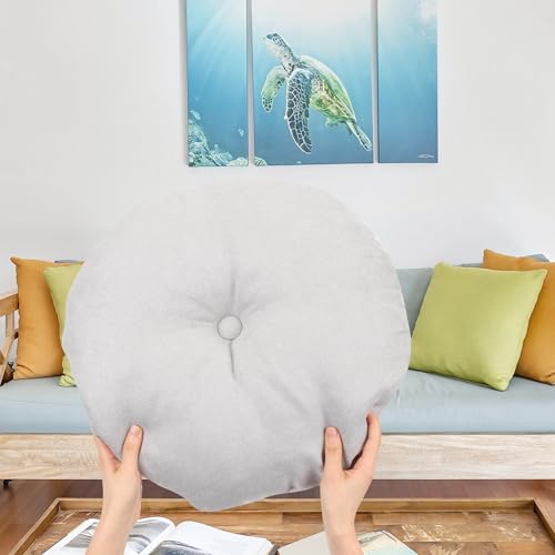 Holibanna Japanese Style Zafu Floor Cushion Small Light Gray Tatami Seat Pad Comfortable Meditation Pillow for Living Room Bedroom Window Seating