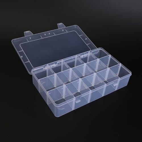 Kamay's Adjustable XL15 Compartment Slot Plastic Craft Storage Box Thick Hard Plastic Hobby Craft Storage Box Case With Snap Lock Ideal For Small Items… - style: XL15 Compartment Slot