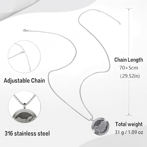Aromatherapy Diffuser Necklace-Eagles Essential Oil Necklace,Aromatherapy Diffuser Pendant for Men and Women,Portable,Suitable for Yoga,Meditation,Travel,Stress Relief Gift(Silver 30mm) - color: Eagles Silver