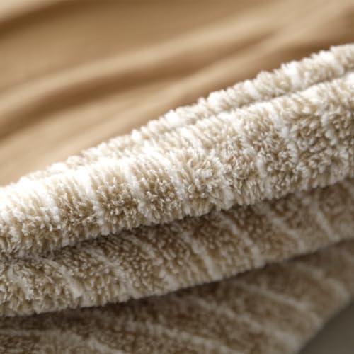 Muslin Cotton Throw Blanket with Flannel for Bed,Super Soft Muslin Blanket with Cozy Flannel for Adults 55 * 72inches,Coffee - color: Coffee