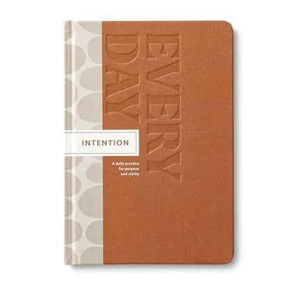 Compendium – Intention Every Day Guided Journal: A Daily Practice for Purpose and Clarity – A 5-Minute a Day Personal Growth Notebook – An Inspiring Daily Journal for Forming New Habits - color: Intention Sienna