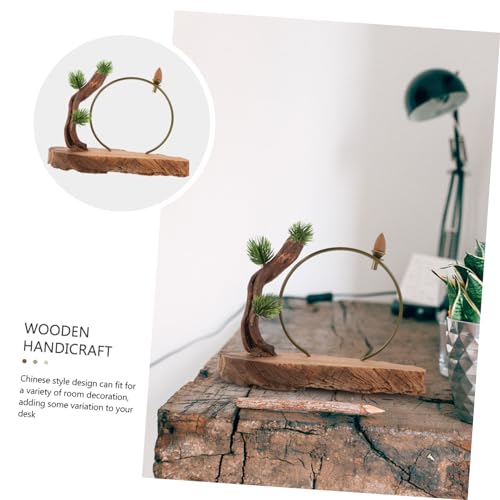 Creative Wooden Desktop Ornament Chinese Style Zen Root Carving Home Decor Elegant Household Decoration for Living Room Office and Meditation Spaces