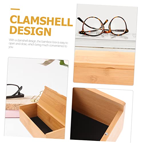 ABOOFAN 2pcs Bamboo Keepsake Storage Box with Lid Versatile Organizer for Jewelry Eyeglasses Crafts Sturdy Retro Design for Practical Use