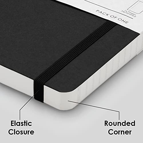 myPAPERCLIP Limited Edition A5 Checks/Square Grid Notebook | 192 Pages, 100 GSM, Soft Cover, A5 (5.83 × 8.27 in) | Flat Lay | Bookmark & Elastic Closure | Black - color: Black, style: Checks