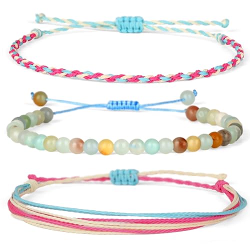 QOGIR Handmade Healing Bracelet,6mm Natural Gem Stone Bracelet rope bracelet - color: Amazonite(Communication and Expression), size: 4mm