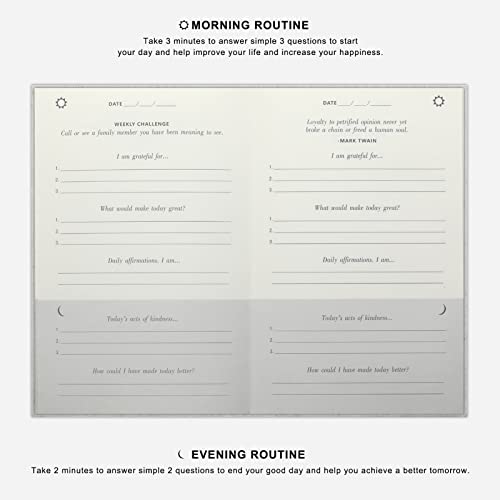 Daily Gratitude Journal for More Mindfulness, Affirmation, Happiness and Productivity - Simple Undated Effective Gratitude Journal for Women & Men