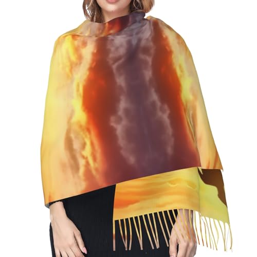 Yoga Meditation Scarf for Women Winter Warm Scarves, Cashmere Feel Tassel Fashion Scarfs, Pashmina Shawl and Wraps