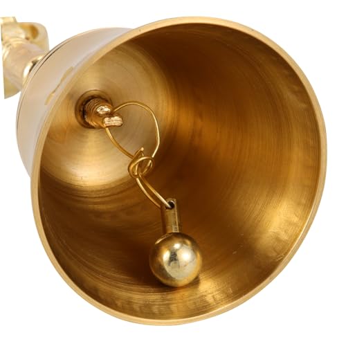 Portable Buddhism Hand Bell Traditional Copper Prayer Bell for Home Decor and Meditation Four-Sided Design for and Feng Shui and Blessings