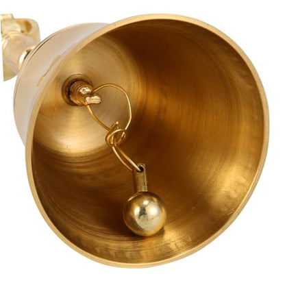 Portable Buddhism Hand Bell Traditional Copper Prayer Bell for Home Decor and Meditation Four-Sided Design for and Feng Shui and Blessings