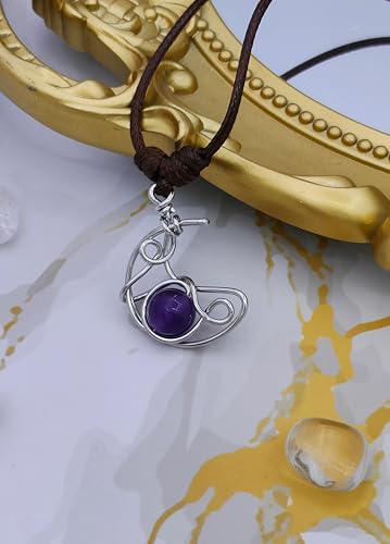 Crystal Pendant Necklaces Healing love Women's Men's choker Obsidian Tiger eye White Crystal Black Gold waterproof dainty Charm stackable statement Cute Stone necklace Unisex - style: Crystal pendant Amethyst Moon