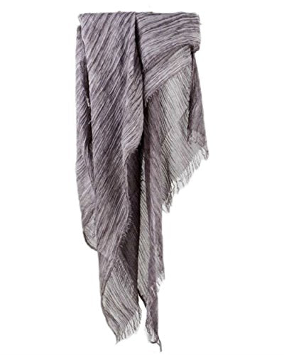 BIGBUY Women Men Cotton Linen Soft Light Evening Scarf Shawl Wrap Casual - color: Grey Purple