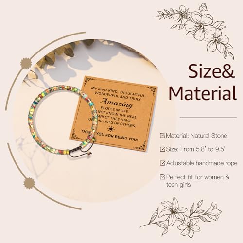 Thank You Gifts for Women: Teacher Appreciation Office Gifts for Coworkers Employee Boss Lady Manager Colleague Natural Stone Bracelet - color: King-AMAZING