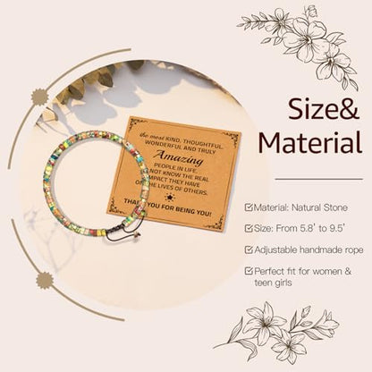 Thank You Gifts for Women: Teacher Appreciation Office Gifts for Coworkers Employee Boss Lady Manager Colleague Natural Stone Bracelet - color: King-AMAZING