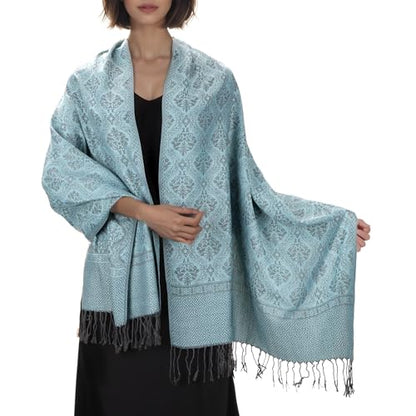 MUQU Women Pashmina Shawls and Wraps Scarf–Soft, Cozy, Lightweight and Versatile Wrap–Elegant Paisley Patterns–All Seasons