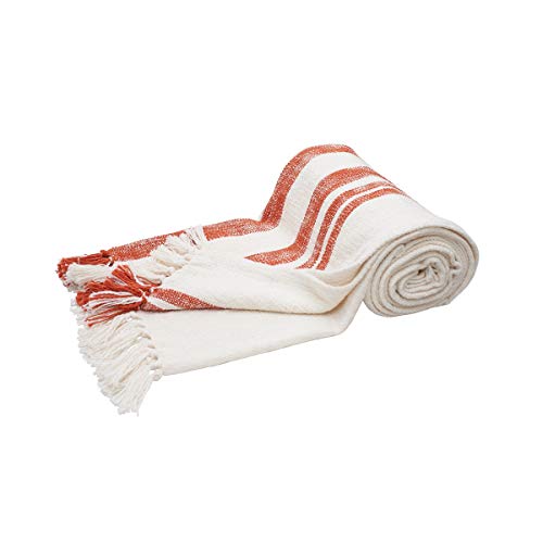 carol & frank Morgan Canyon Striped Woven Accent Throw Blanket 50" x 60" Versatile Lightweight Cozy Super Soft Home Living Room Sofa Couch Chair Bed Bedroom Decor Decoration 50x60 inches Canyon - color: Canyon